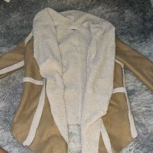 Faux leather Sherpa lined jacket